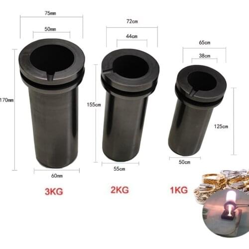Graphite crucible Gold Sliver Melting Furnace accessories Jewelry melting crucible Jewlery casting tools Capacity 1KG/2KG/3KG