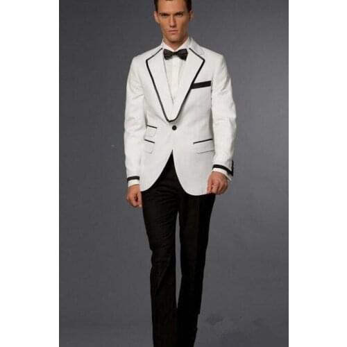 White 2 Pieces One Button Men Suit Latest Coat Pant Design 2017Costume Made Fashion Formal Wedding Business Terno Masculino Slim