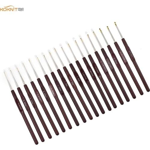 KOKNIT Mix 0.5mm-2.2mm 18pcs Crochet Hooks Small Size Yarn Weave Knitting Hooks Needles For Lace Dolls Crochet Needles