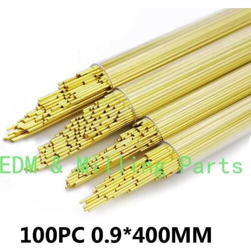 100PCS CNC EDM Drilling Machine Brass Electrode Single-Channel Tube 0.9MM X 400MM For Drilling Machine Mill Part