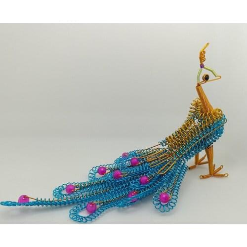 Handmade Peacock model Hand Creative arts and crafts Aluminum wire model ornaments more colors home decoration mascot artware