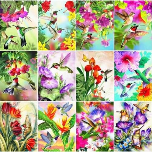 MomoArt Diamond Embroidery Bird Picture Of Rhinestones Diamond Painting Flower Cross Stitch Mosaic Animal Full Square Home Decor