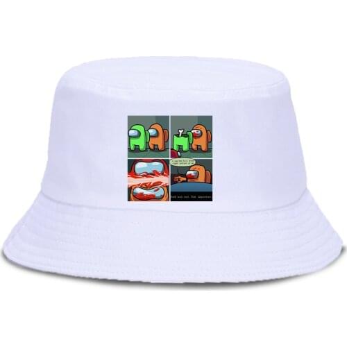 Red Was Not The Impostor Printed 2020 Bucket Cap Creativity Beach Panama Caps Sun Shade Fisherman Hat Outdoor Summer Unisex Cap