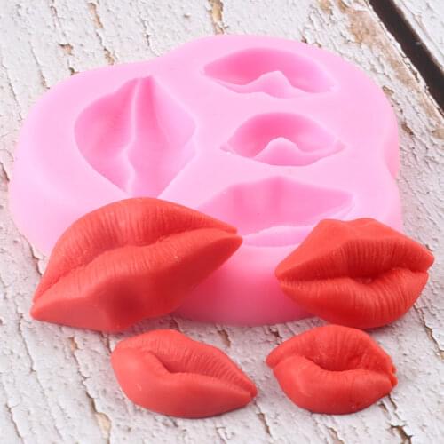 3D Sexy Lips Silicone Mold DIY Baking Chocolate Candy Clay Molds Cupcake Topper Fondant Mould Wedding Cake Decorating Tools