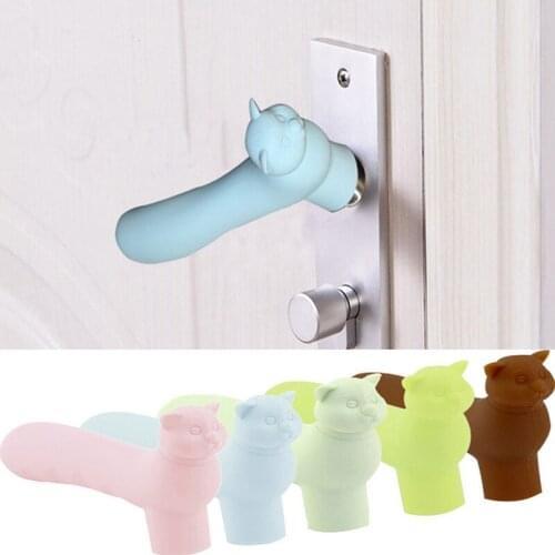 Silicone Door Handle Protective Cover Anti-collision Baby Safety Protect Noiseless Suction Cup Doorknob Home Door Knob Cover