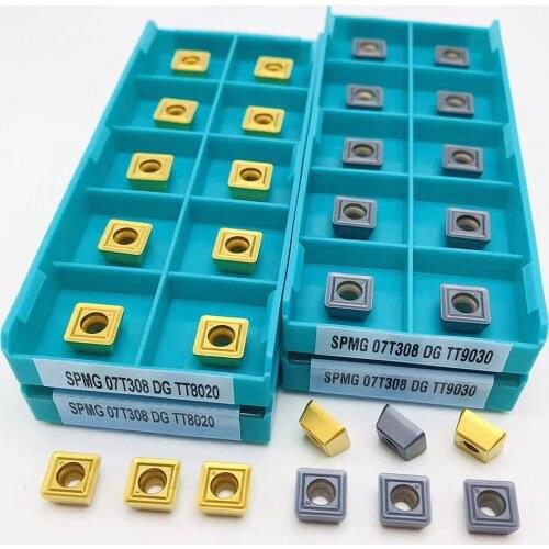 10PCS SPMG07T308 DG TT9030 TT8020 Indexable carbide inserts for U boring metal SPMG 07T308 Machine tool accessories Lathe tools