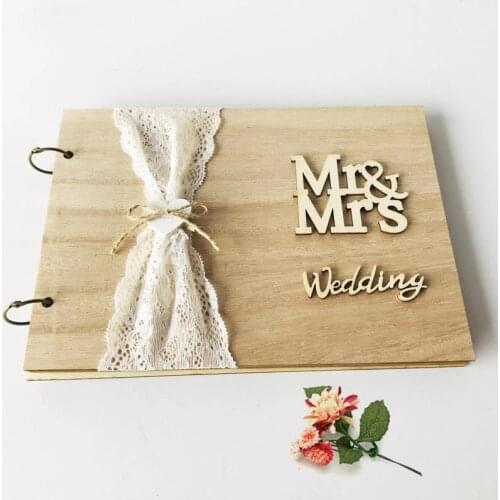 Wedding Signature Book 20/30 Pieces Per Set Of Sweet Wedding Guestbook DIY New Wooden Wedding Decorations Supplies New