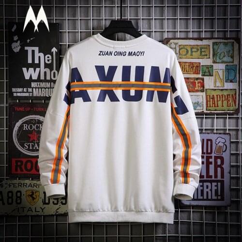 Hip Hop Sweatshirt Men Trend Print Reflective Sweatshirts Japanese Street Top Mens Harajuku Casual Long Sleeve Pullover 2021