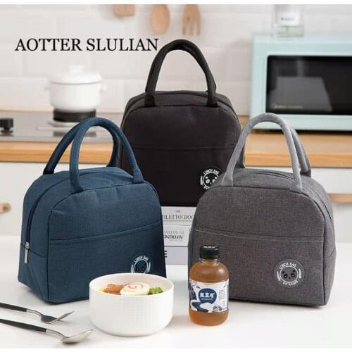 Universal Portable Lunch Bag Simple Style Dinner Container Thermal Insulated Storage Handbag Food Tote Cooler Case Carrying Box