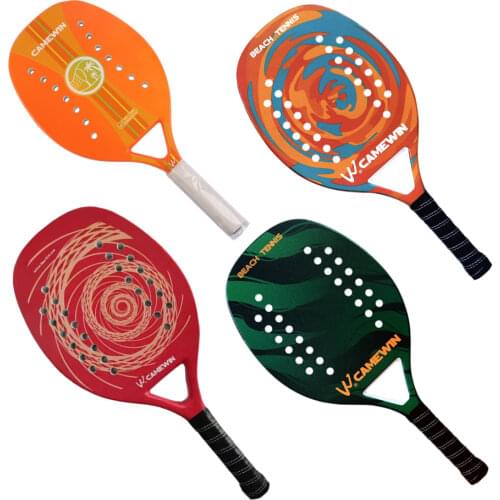 In stock Carbon fiber beach tennis racket unisex with soft EVA core tennis racket, with 3 pieces of string training tennis