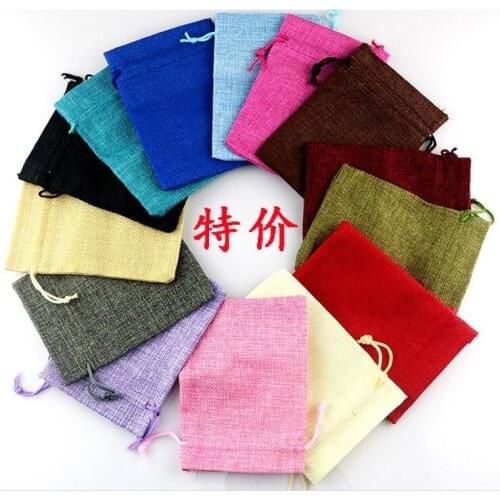 Jewelry bags linen Wedding Gift Pouches Bags 15x20cm Mixed colors 100pcs