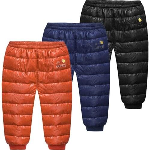 ]2018 Winter Children Down Pants Girls Wear Down Pants Boy Down Pants