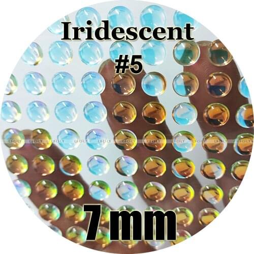 7mm 3D Iridescent #5 / Wholesale 350 Soft Molded 3D Holographic Fish Eyes, Fly Tying, Jig, Lure Making