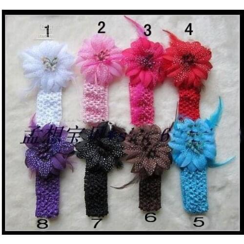 800pcs/lot Christmas flowers +1.5 inch headband hair accessories headwear 8 -color