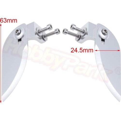63x24.5mm Aluminum RC Boat Turn Fins Water Knife Parts with Bracket for 75-85cm Electric /.15 - .21 Nitro Powered Models