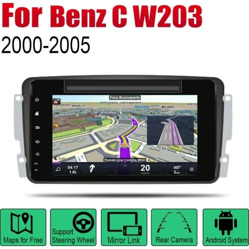 Car Radio DVD Player GPS Navigation For Mercedes Benz C W203 2000 2001 2002 2003 2004 2005 NTG Android HD Displayer System Audio