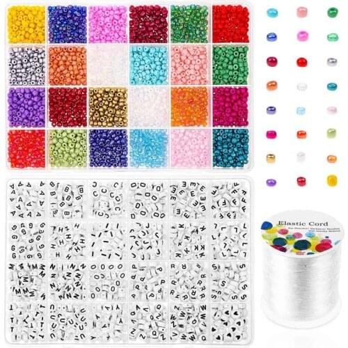 Bracelet Beads for Jewelry Making Beads Craft Kit Set Bracelet Necklaces Seed Letter Alphabet DIY Art Craft