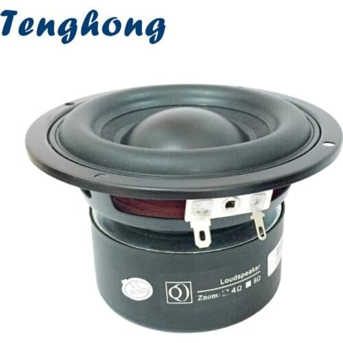 Tenghong 1pcs 4 Inch Woofer Subwoofer Speaker Unit 4/8 Ohm 40W Audio Multimedia Speaker Deep Bass Loudspeaker Large Magnetic DIY