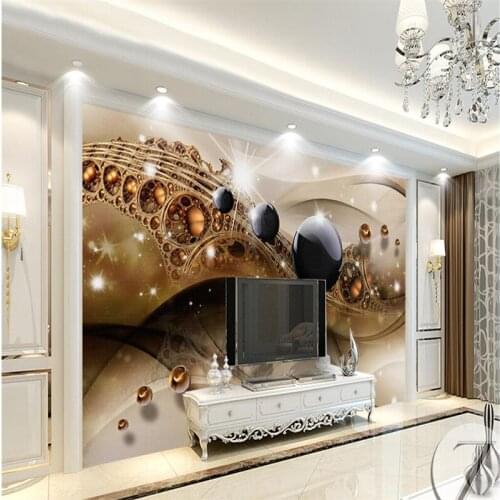 Beibehang Custom photo murals wall stickers 3d luxury gold jewelry TV background wall papel de parede wallpaper for walls 3 d