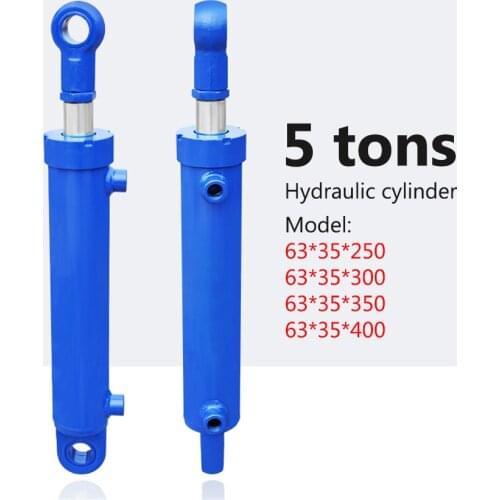 250-400mm Strokes Hydraulic Oil Cylinder Chrome-plated Heavy Duty Bidirectional Lifting Small Wood Splitter 5 Ton Hydraulic Ram