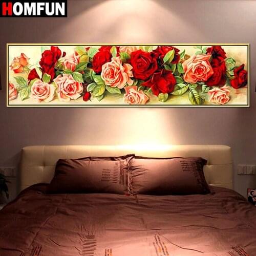 HOMFUN 100% Full Square/Round Drill 5D DIY Diamond Painting "Rose flower" 3D Embroidery Cross Stitch 5D Home Decor Gift BK