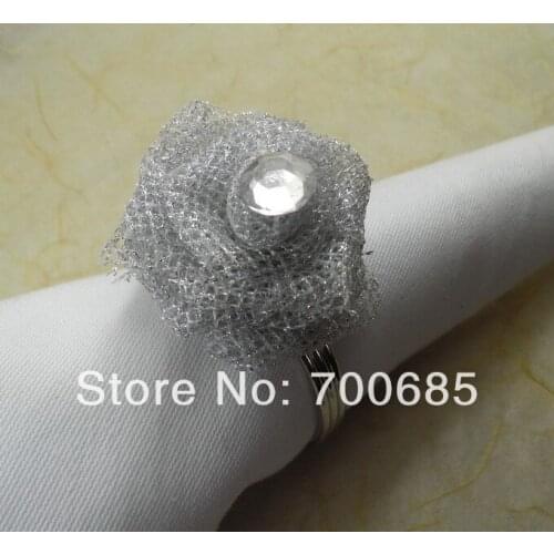Crystal rose napkin ring, napkin holder