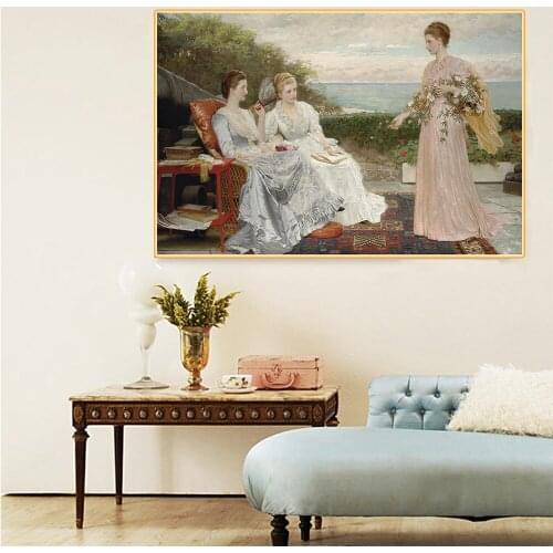 Citon Charles Edward Perugini《The Ramparts》Canvas oil painting World Famous Artwork Picture Modern Wall Decor Home Decoration