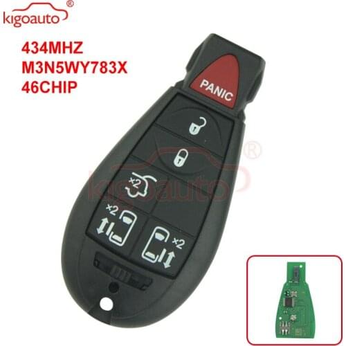 Kigoauto #9 M3N5WY783X fobik key 434Mhz 5 button with panic for Chrysler Dodge Jeep Grand Caravan 2008-2012
