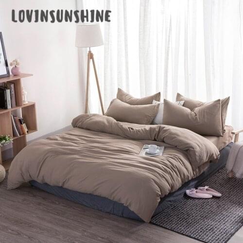 LOVINSUNSHINE Bedding Set Duvet Cover Fronha King Bedding Set Simple Themed 4pcs Queen Bed Sheet Set AB#115