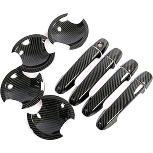 For Toyota Camry 2012-2017 Carbon Fiber Printed Exterior Door Handle Cover Moulding Bowl Cup Cavity Trim Frame Bezel