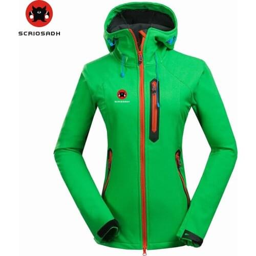 2021 Winter Women Soft shell Outdoor Waterproof Ski Jacket Fleece Thermal Waterproof Coat Outdoor Camping Hiking Female Jacket