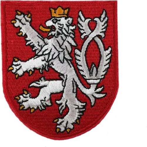 LION BOHEMIAN Czech Republic coat of arms Patches Embroidered Iron On Applique diy badge
