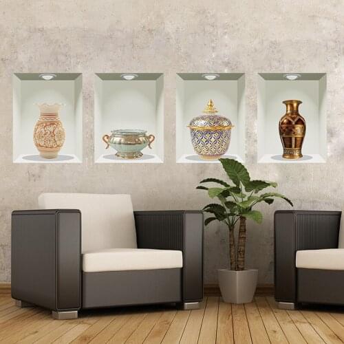 Delicate Containers 3d Wall Sticker Creative Vintage Wall Poster Diy Home Decor Decals For Living Room Decoration Wall Art