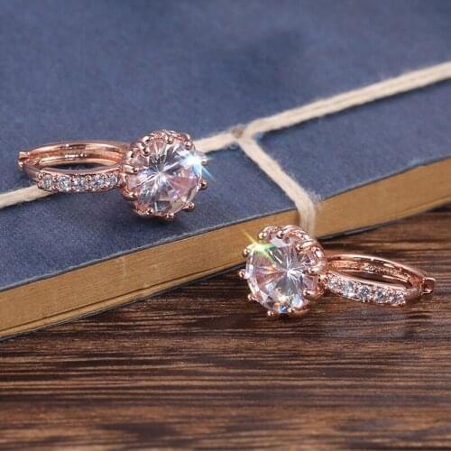 New Fashion Luxury Korean Temperament Wild Simple Style Zircon Earrings Accessories Sparkling Zircon Elegant Female Jewelry