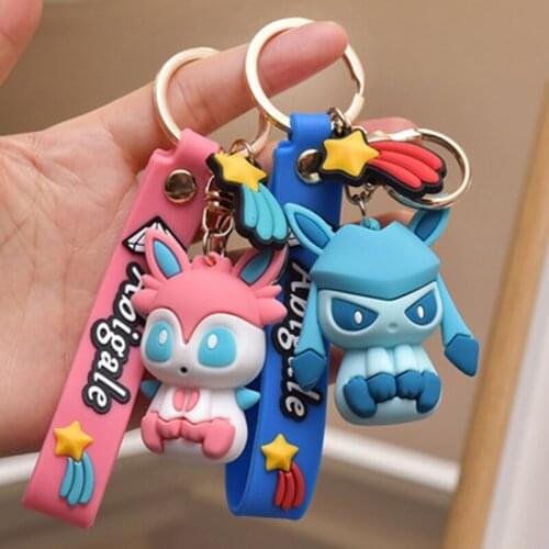 New cute cartoon Pokémon Ibrahimovic family series key chain creative small gift mobile phone school bag car pendant key chain