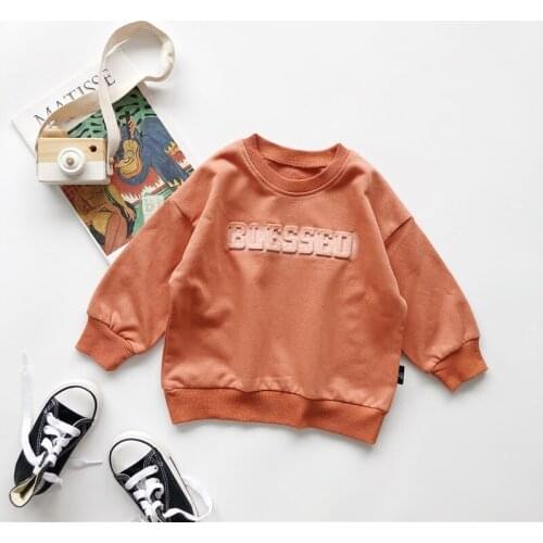 2020 Autumn Casual Solid Clothes Long Sleeve Sweatshirt For Girls High Quality Fashion Sweatshirt For Children