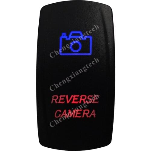 Reverse Camera Rocker Switch 5 Pins SPST On/Off Blue & Red Led 20A/12V 10A/24V Toggle Switch for Cars,Trucks, RVs, Boats