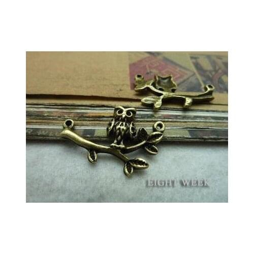 Zinc alloy pendant jewelry accessories diy handmade material charms ancient bronze 18 * 30 mm owl