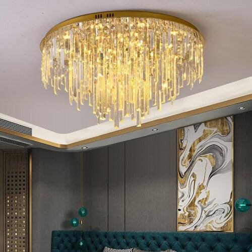Luxury Crystal Ceiling Chandelier For Living Room Bedroom Modern Indoor Light Round Creative Cristal Luminaire Home Decor Lamp
