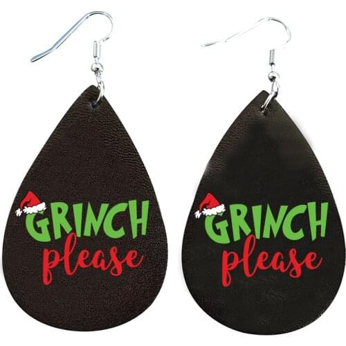 Resting Grinch Face Earrings Handmade Lead And Nickle Free Fishhook