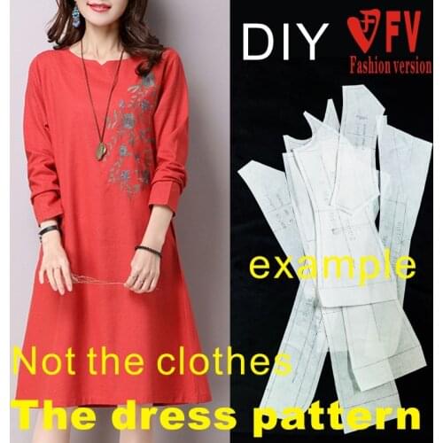 Clothing DIY The dress Dresses Sewing Pattern cutting drawing Dress Sewing Template BLQ-253