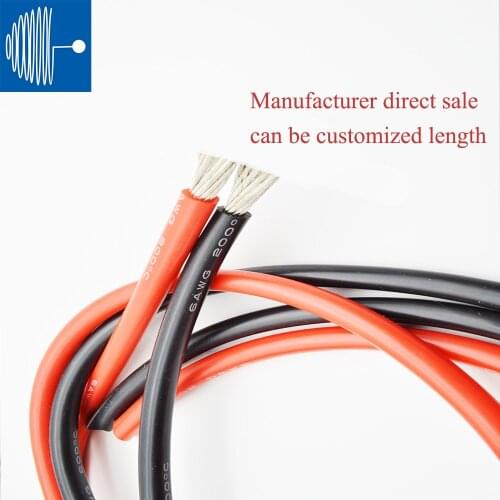 SHENGPAI 7AWG Heat-resistant cable wire 1 meter Soft silicone wire high temperature resistance Copper Electrical Cable
