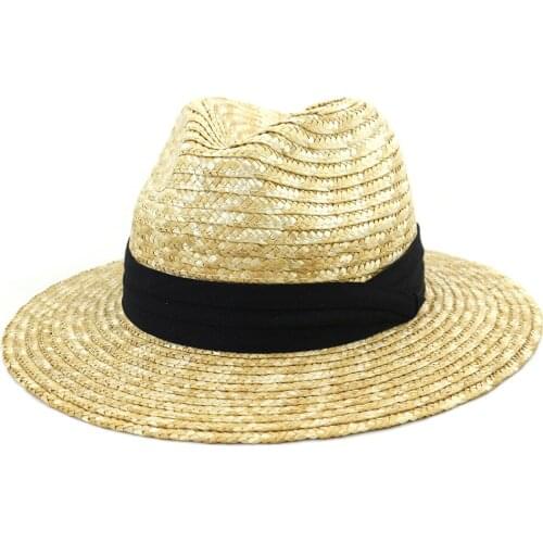 Summer Hat Women Sun Straw Beach Panama Ribbon Wide Brim Holiday Outdoor Cap Accessory For Lady Girls