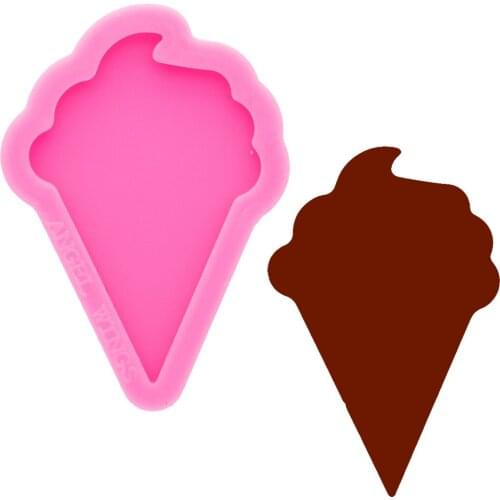 Super Bright 1.7inch Ice Cream Cone Silicone Molds DIY for Badge Reel Jewelry Epoxy Resin Mould Custom Wholesale DY0631