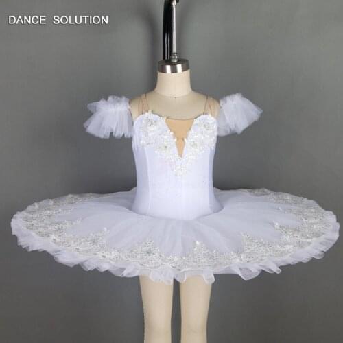Woman & Girl Stage Dance Tutu Professional Pancake Tutus White Swan Standard Costumes Ballerina Stage Performance Dress BLL035