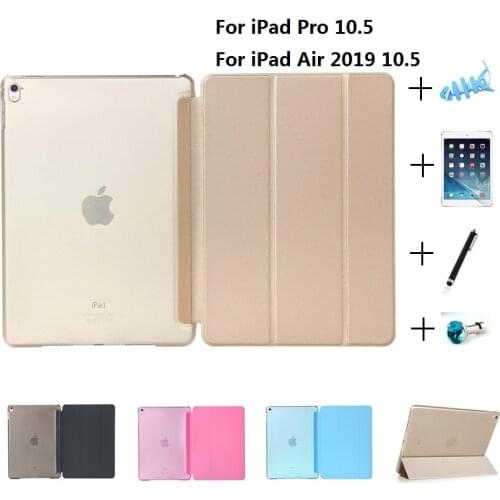 Ultra Slim Smart Magnetic Faux Leather Crystal Plastic Smart Case for New iPad Air 10.5 Pro 10.5 inch 10.2 2019