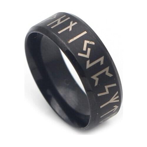 V296 2019 Punk Fashion New Arrival Mens Viking Rune Ring Nordic Rune Mythology Viking Jewelry Rings Amulet Gift For Man