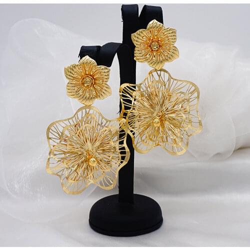 Drop Dangle Earrings African Golden Bohemia Flower Earrings For Women Luxury Earrings For Engagement Wedding Gifts