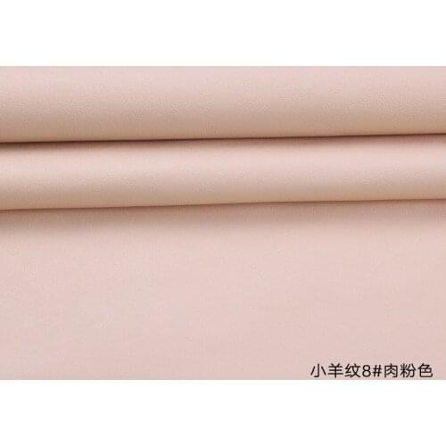 High Quality Micro Sheep pattern 8# Skin Color PU Leather fabric with little elastic for DIY furniture bag material(50x69cm)