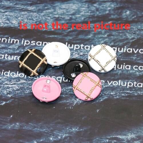 10pcs gold high-grade metal coat pink black button clothes ladies suit sweater decoration gold handmade DIY sewing accessories